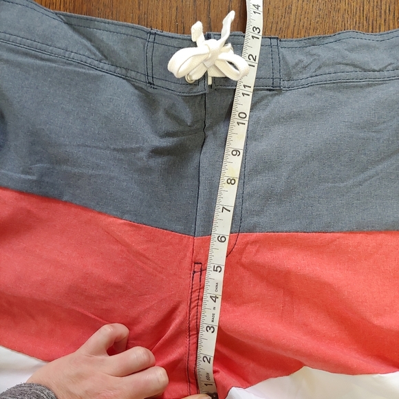H&M Stripe Flat Front Tie Colorblock Board Shorts Swimming Shorts Size Men's XL - Picture 6 of 8